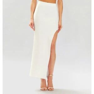 NWOT Herve leger x JRR long alabaster skirt with a slit size XS
